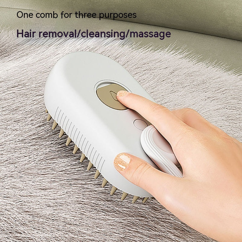 3-in-1 Cat Steam Brush – Electric Groomer & Massager
